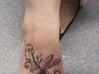 Dragonfly And Flower Tattoo Designs