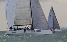 J/111s sailing upwind - Vice Admirals Cup- Cowes, England