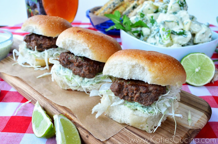 Spicy Beef Sliders from KatiesCucina.com #grilling #recipe #recipesfromtheheart 