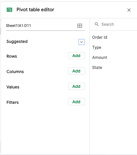 edit pivot table