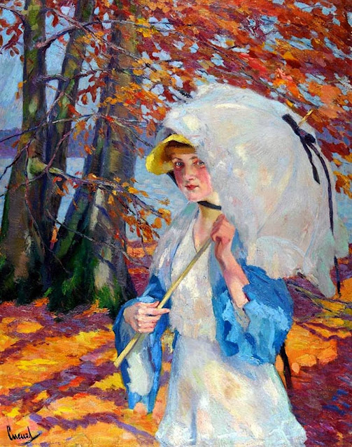 Edward Cucuel - Lady with a Parasol, 1914