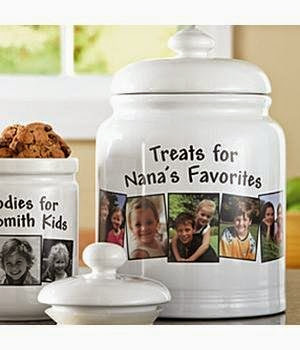  Personalized Large Photo Treat Jar - Black And White - 2 Photos