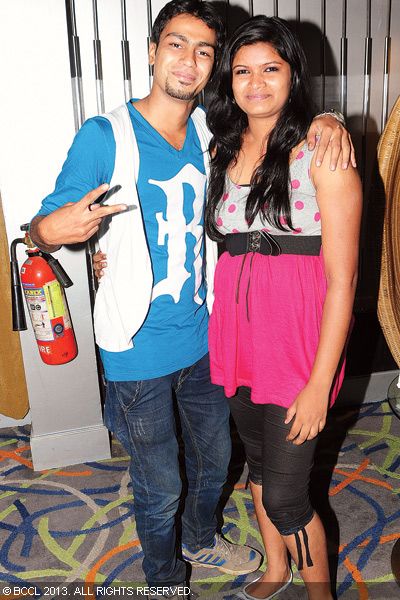 Kumar and Rittu pose during a party held in Kochi.