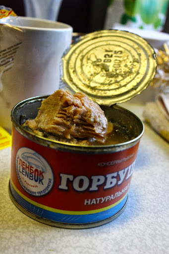 Russian canned tuna