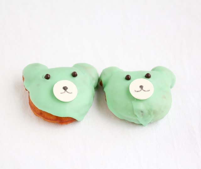 photo of two bear-shaped donuts