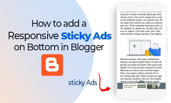 How to add a Responsive Sticky Ads on Bottom in Blogger