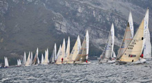 J/24s one-design sailboats- sailing in Italy regatta