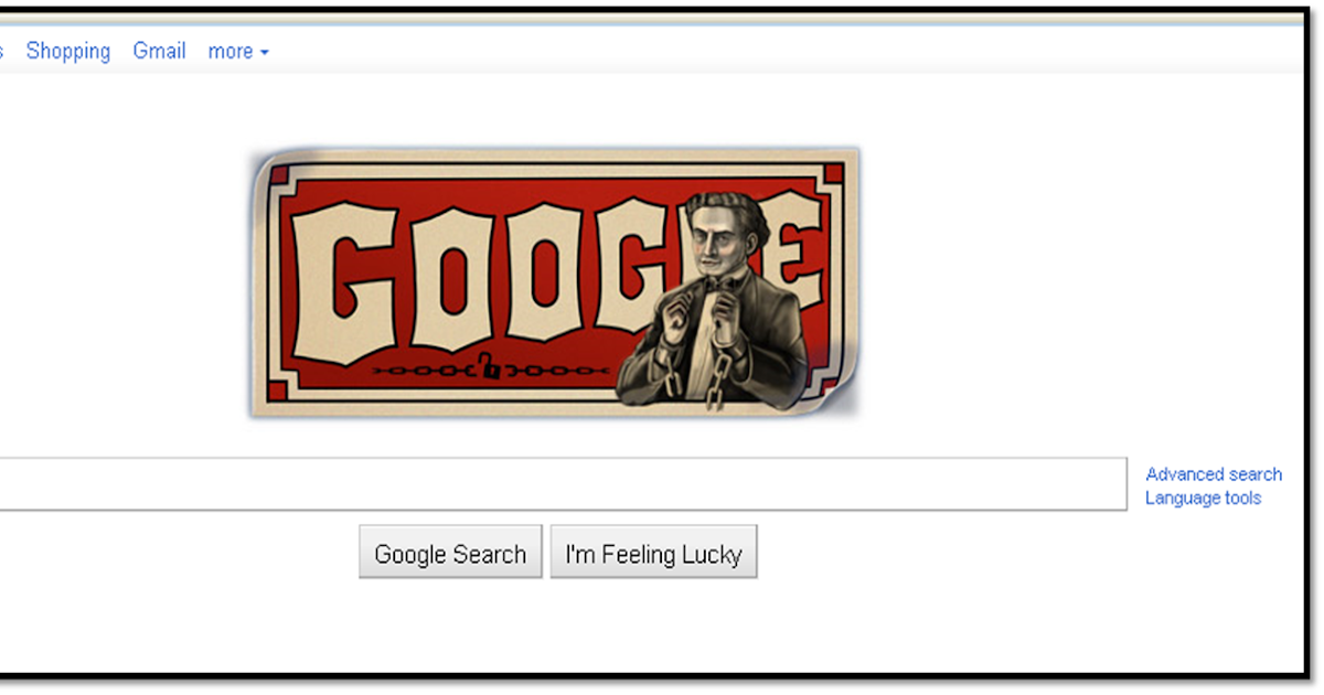 Magician Harry Houdini 137th Birthday Google Doodle Logo ~ TopRankSEO® Blog