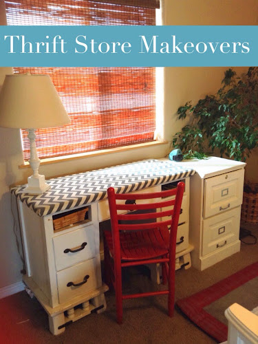 Thrift store desk makeover, the style sisters