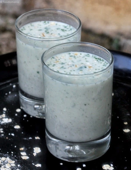 Spiced Oats Buttermilk Recipe | Healthy & Cooling Drinks (Lassi) | Indian Oats Chaas or Neer More recipe | Super healthy summer drinks | Post workout healthy smoothies | Written by Kavitha Ramaswamy of Foodomania.com