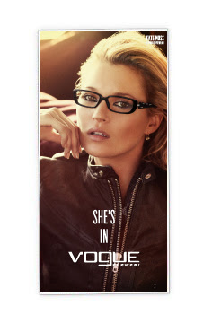 Kate Moss in Vogue Eyewear, campaña primavera verano 2012