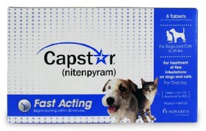  Capstar Flea Treatment Dog (Blue), 2-25 lbs, 6 tablets