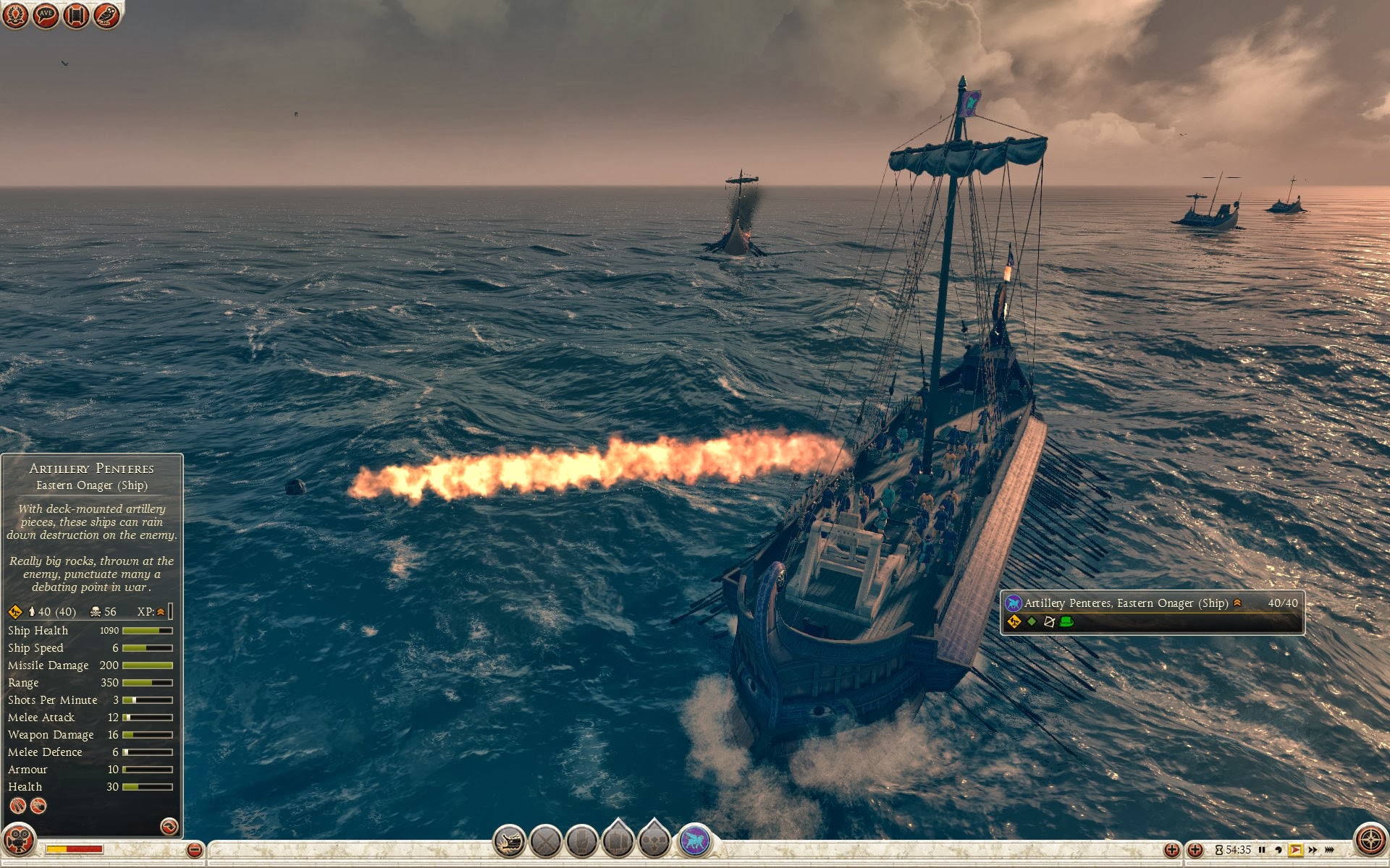 Penteres de artillería - Onagro oriental (barco)