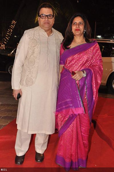 Ramesh Taurani with wife during Udita Goswami and Mohit Suri's wedding ceremony, held at ISKCON Juhu in Mumbai on January 29, 2013. (Pic: Viral Bhayani)