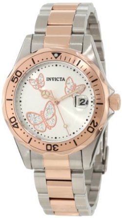  Invicta Women's 12504 Pro Diver Silver Dial Two Tone Watch