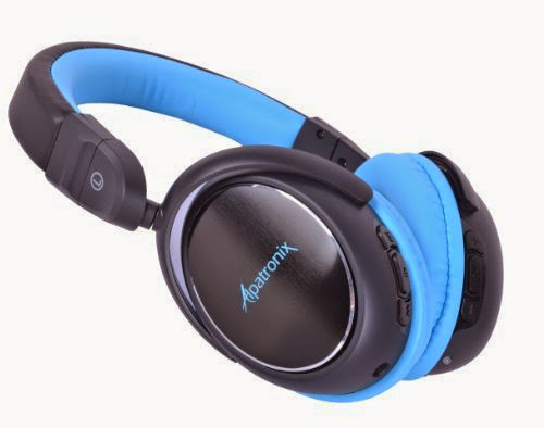  Alpatronix HX100 Wireless Bluetooth Hands Free Headset with Microphone and Over the Ear Headphones for Apple iPhone, Samsung Galaxy, HTC, Nokia, Smartphones, Tablets, and Apple Notebooks, Laptops or Desktops - Blue/Black (A2DP, AVRCP, Mic, ideal for music streaming and hands-free calling)