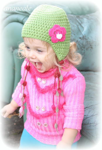 Toddler Baby Girl Crochet Beanie Winter Handmade Flower Hat Tassel Photo Prop UK