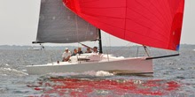 J/88 one-design familiy speedster sailing on Narragansett Bay