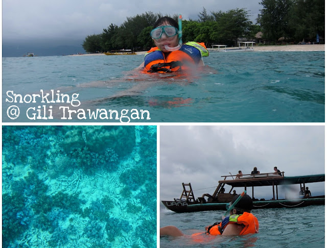 snorkling at Gili Trawangan