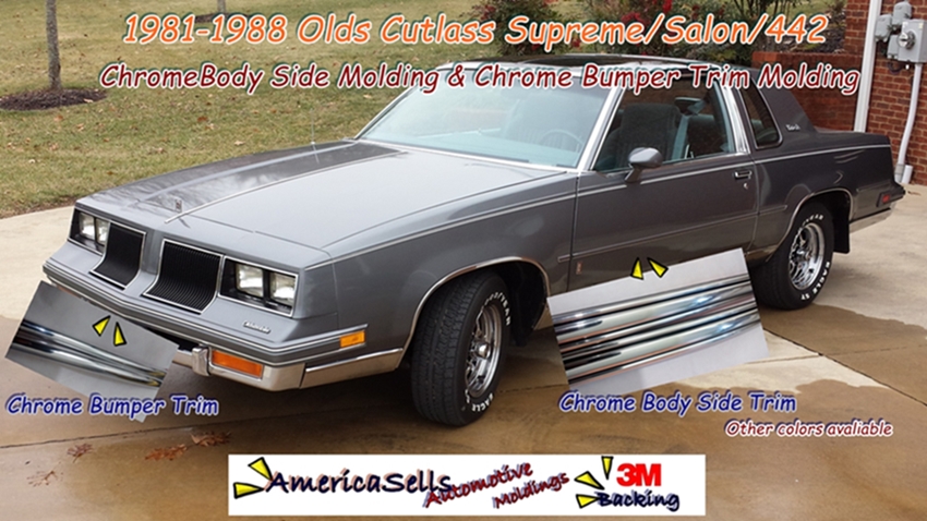 1981-1988 Cutlass 442 Body Side Molding Trim and Bumper ...