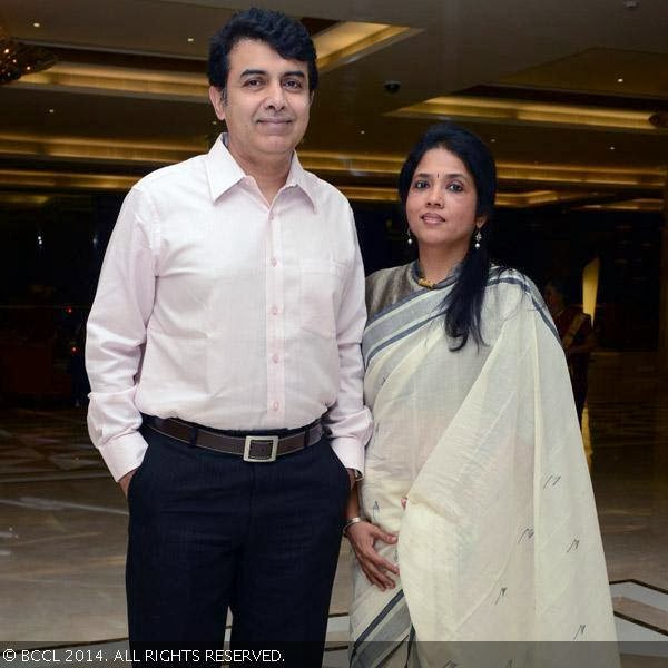 Rajiv Menon poses with Latha during Dr Prathap Chandra Reddy's biography launch, held at Taj Coromandel in Chennai.