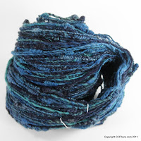 Black Friday Special - Handspun Art Yarn, Deepest Ocean