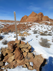 Rock pile and post