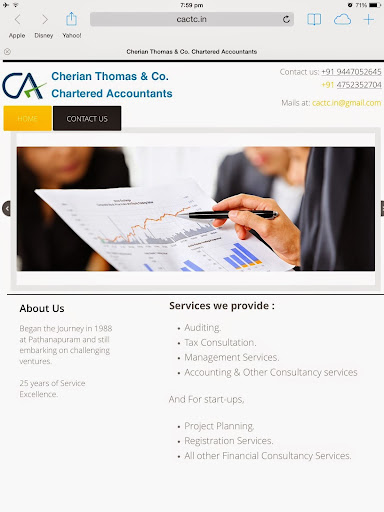 Cherian Thomas & Co. Chartered Accountants, Main Eastern Highway, Kallumkadavu, Pathanapuram, Kerala 689695, India, Legal_Services, state KL