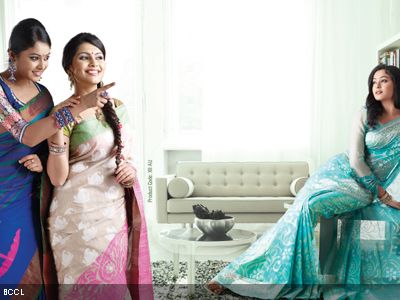 Arundhati features in an ad for a well known saree brand.