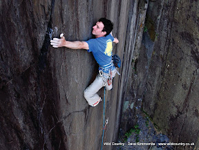 James MacHaffie climbing Manic Strain in Vivian Quarry, Llanberis, North Wales