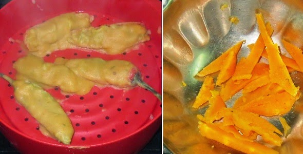 Low Fat Mirchi Bhajiya Recipe | Indian Jalapeño Fritters recipe written by Kavitha of Foodomania