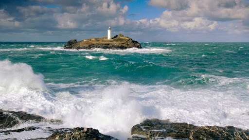 Godrevy Lighthouse and Rough Seas, Cornwall, England.jpg