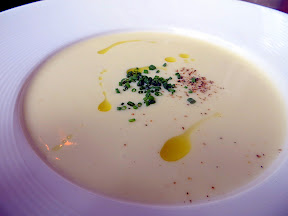 Accanto: second course of a chilled potato leek soup