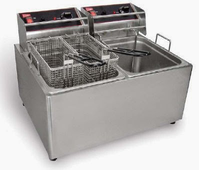  Cecilware Stainless Steel 2 Pot Countertop Electric Fryer, 21.75 x 17.5 x 15.75 inch -- 1 each.