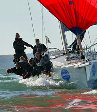 J/109 one-design offshore sailboat- sailing downwind