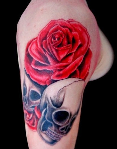 rose tattoos arm sleeve