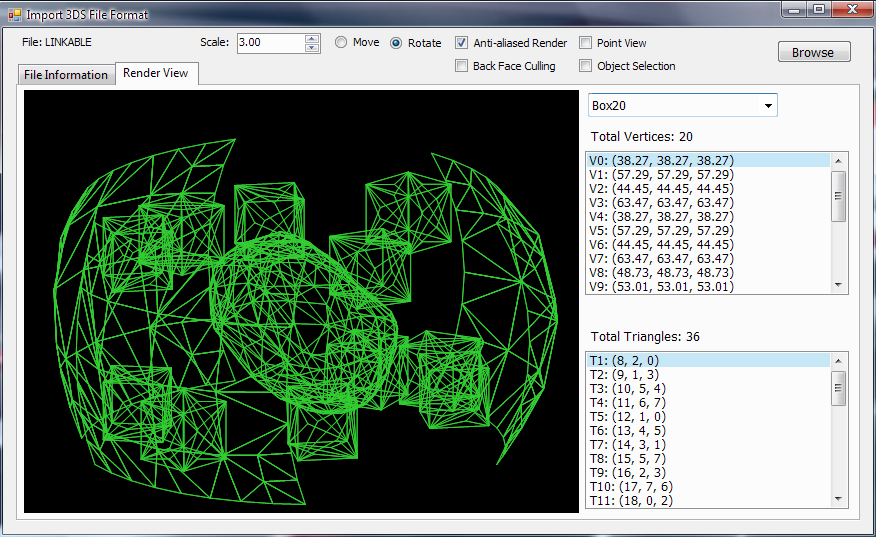 Demos 3d. OPENGL viewport Matrix. Use back face Culling.