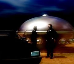 Ufo Ghostly Figures And Mib Image