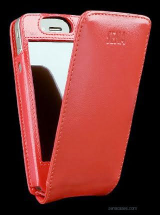 Sena Magnet Flipper Leather Case for iPhone 4 and iPhone 4S - Red