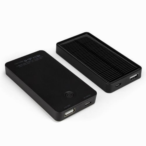  Solar Rejuva PowerPack (2,500 mAh) - Portable Solar Power 2,500 mAh Rechargeable Smartphone Battery Charger (Jet Black)