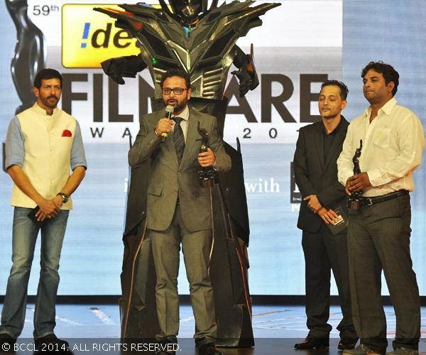Kamaljit Negi after winning the Best Cinematography Award for Madras Cafe at the 59th Idea Filmfare Awards 2013, held at the Yash Raj Studios in Mumbai, on January 24, 2014.