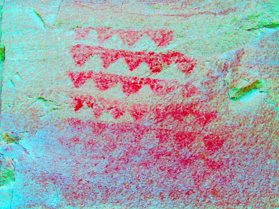 Faded pictographs enhanced with DStretch