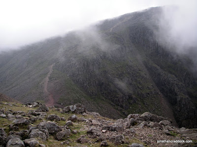 Great Gable, with cloud lifting, seen from Green Gable