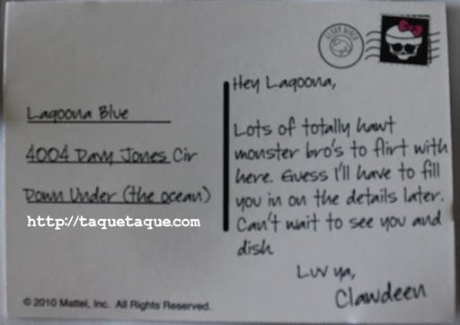 Postal de Clawdeen para su amiga Lagoona Blue