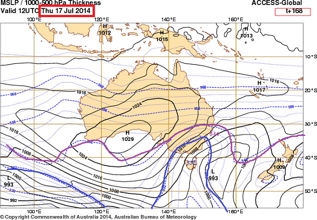 17th July 2014 cold front/snow OZ