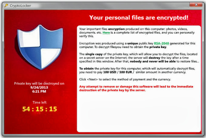 El Ransomware CryptoLocker ataca de nuevo