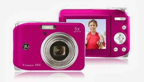  GE A950-PK 9MP Digital Camera with 5X Optical Zoom and 2.5 Inch LCD with Auto Brightness - Pink