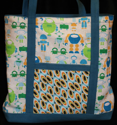 totebag with robots on it