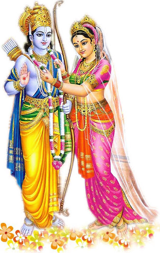 Sita garlanding Rama
