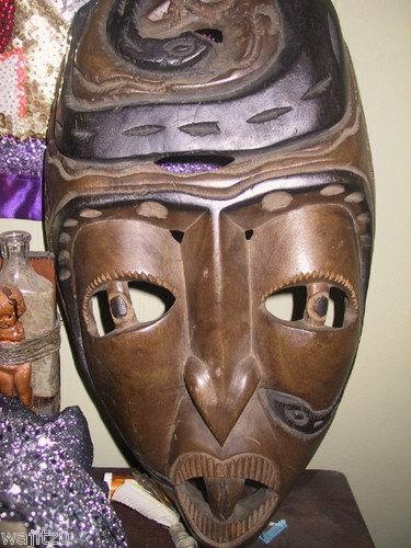 Powerful Vintage Haitian Damballah Voodoo Mask On Sale By Wajitzumagikshop